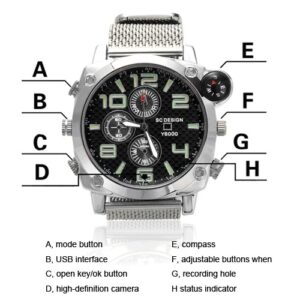 Compass Waterproof Watch DVR